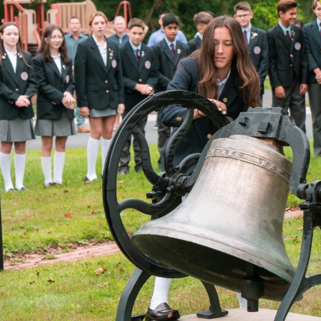 private school 8th grader rings in her final school year in Albany, NY