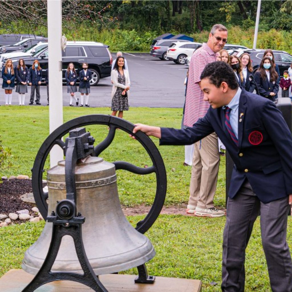 private school 8th grader rings in his final school year in Albany, NY