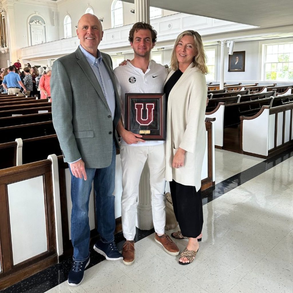 Saint Gregory's School Alum Aidan O'Brian at the graduation of Union College with his parents