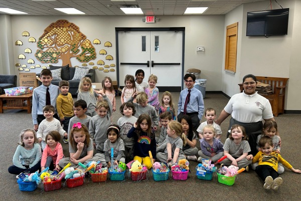 Saint Gregory's Students made easter baskets for families in need of assistance