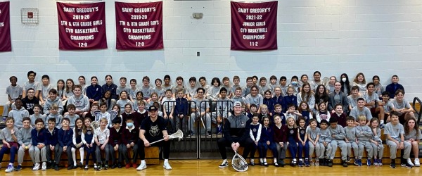 Albany FireWolves players visit Saint Gregory's Students in Albany, NY