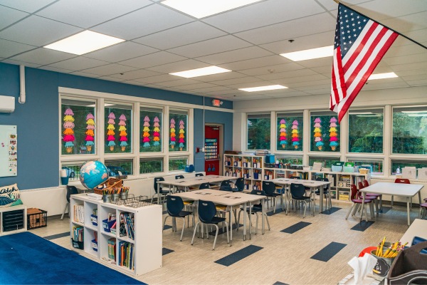 Renovated classroom of the new Joanne McLeod Lower School at the Saint Gregory's School in Albany, NY