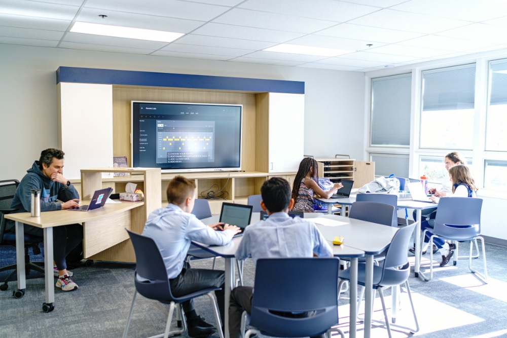 The new Raymond Family Tech Lab at Saint Gregory's School