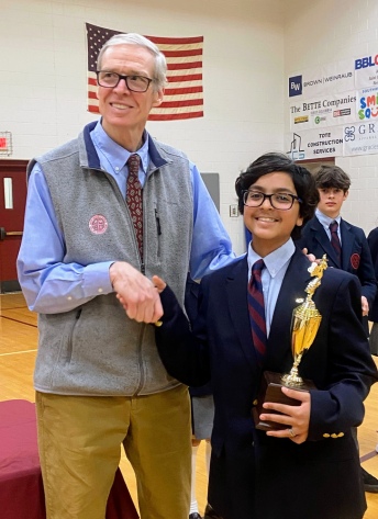 winner of the Saint Gregory's School Spelling Bee in Loudonville, NY