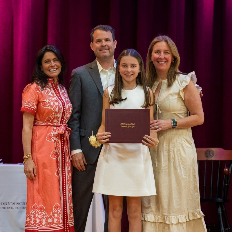 Saint Gregory's School Graduate Kathleen receives her Diploma at the Class of 2026 Graudation in Loudonville, NY