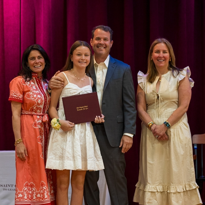 Saint Gregory's School Graduate Greta receives her Diploma at the Class of 2026 Graudation in Loudonville, NY