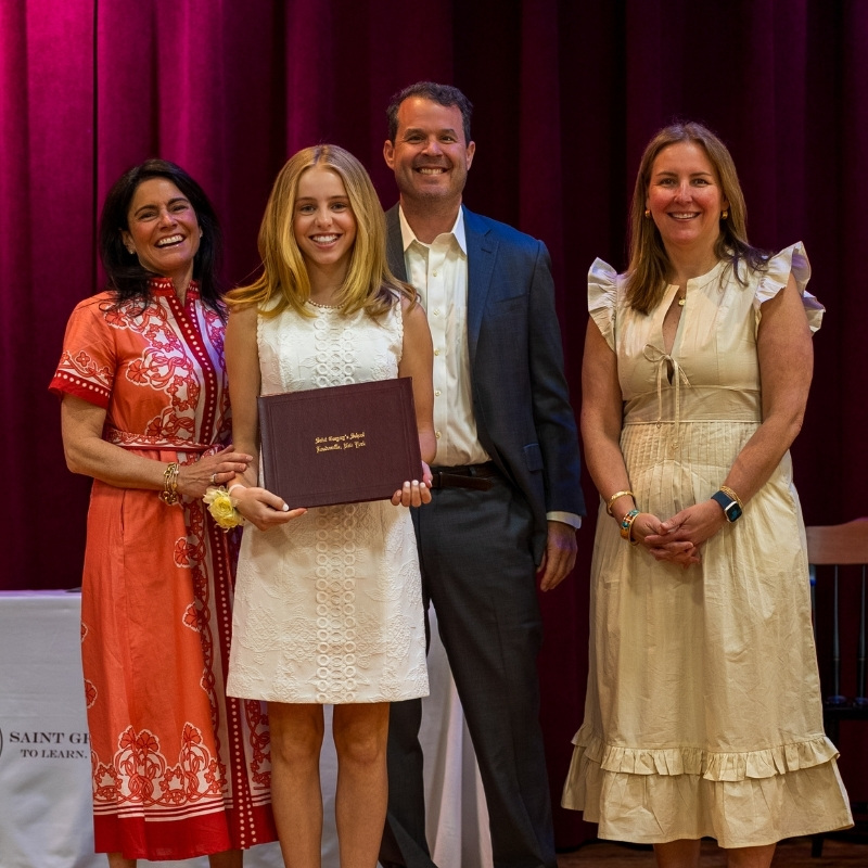 Saint Gregory's School Graduate Ryhan receives her Diploma at the Class of 2026 Graudation in Loudonville, NY