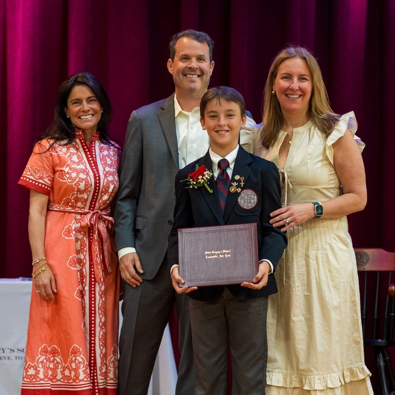 Saint Gregory's School Graduate Jimmy receives his Diploma at the Class of 2026 Graudation in Loudonville, NY